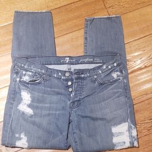 7 for all Mankind boyfriend button up jeans.